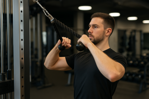 váll edzés csigás gépen