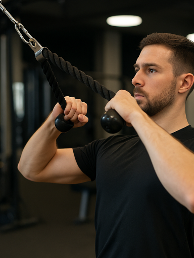 váll edzés csigás gépen