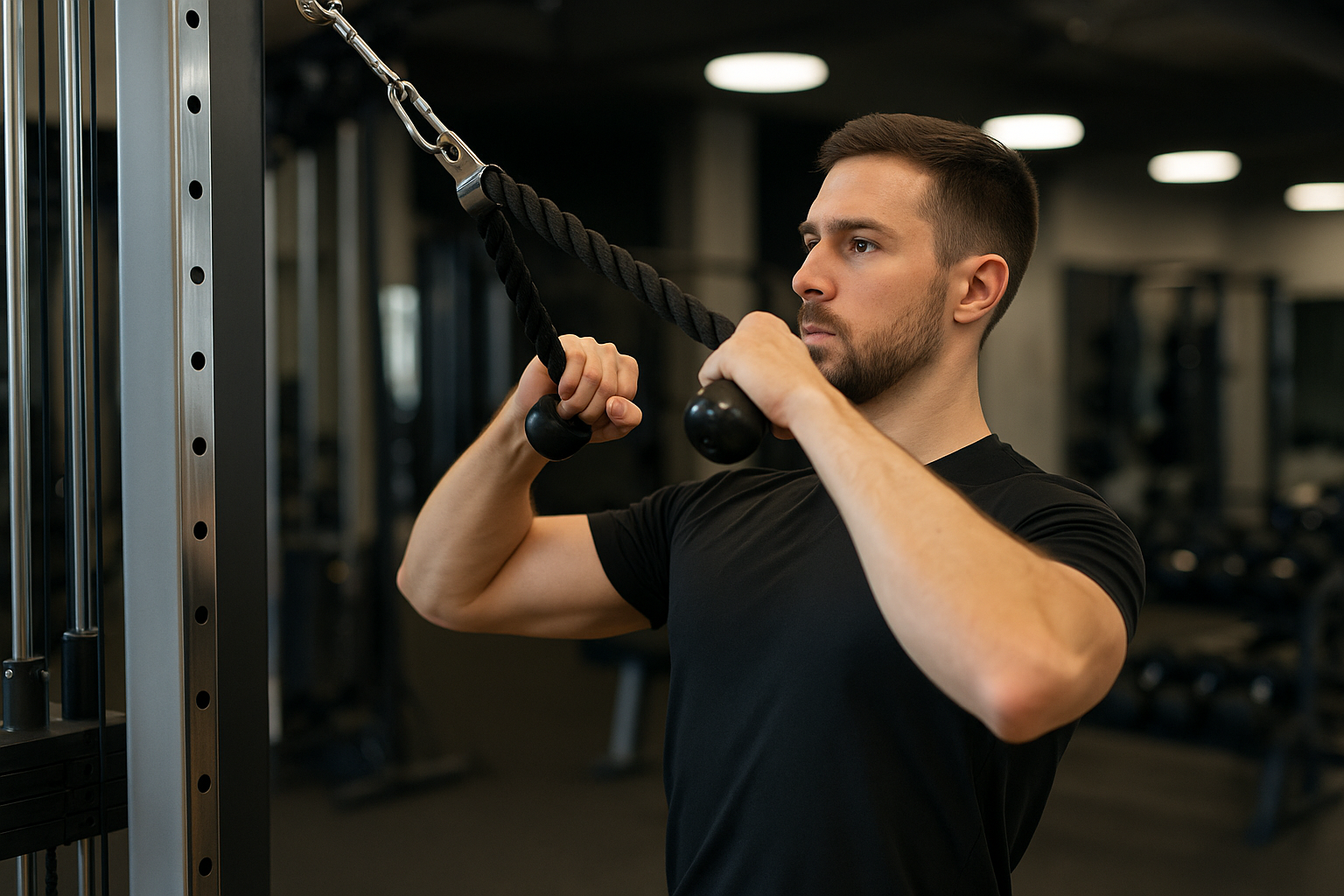 váll edzés csigás gépen